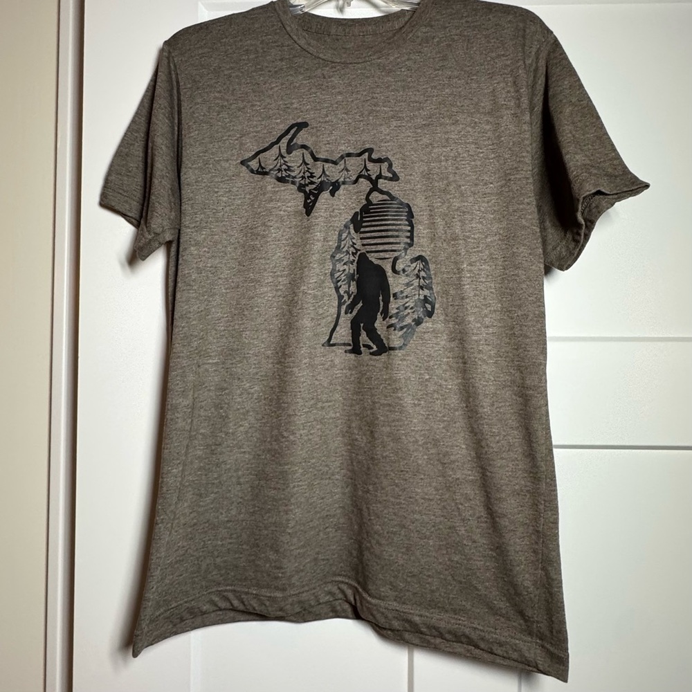 Men's Graphic T-Shirt in Heather Brown, Medium